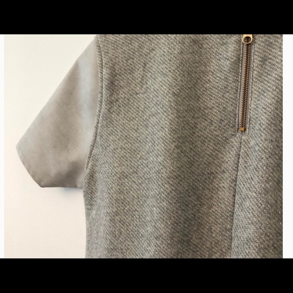 ⭐️🎉3 for $30 🎉 LOFT XXS gray short sleeve faux leather vegan shirt - Picture 4 of 6
